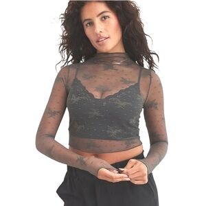 aerie sheer lace top